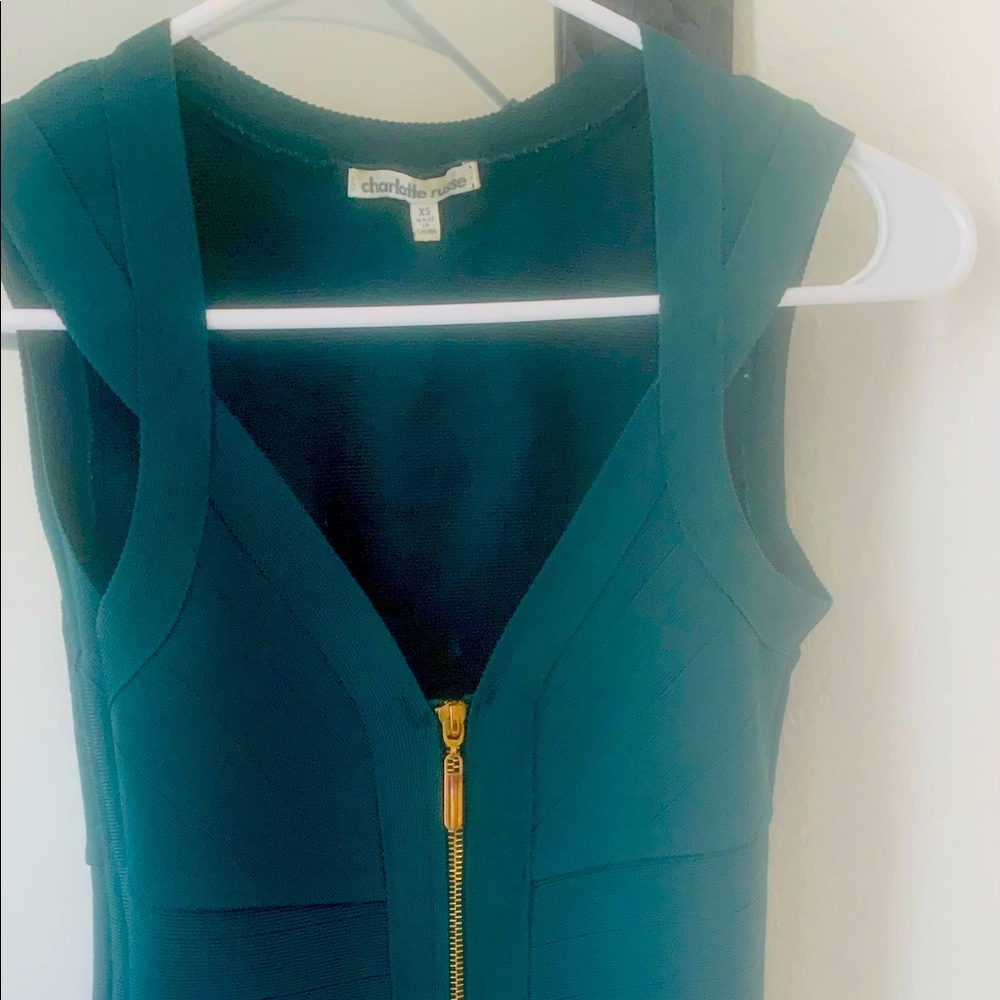 GREEN BONDAGE BODYCON DRESS